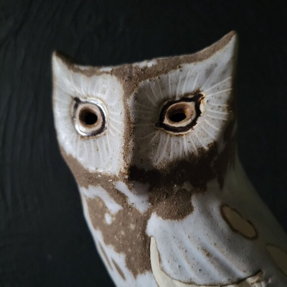 Vintage Andersen Design Maine Studio Pottery Screech Owl 7" Sculpture Figurine - Picture 2 of 7